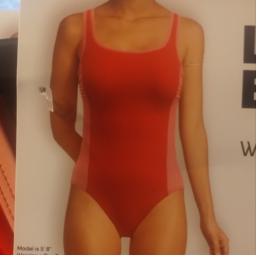 Nwt Lands End Women's 2 Tone Pink One-Piece Swimsuit